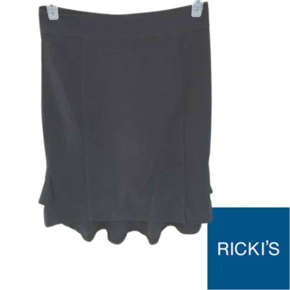 Ricki's Black Skirt With longer ruffled back side Size 4 - Picture 1 of 11